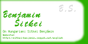 benjamin sitkei business card